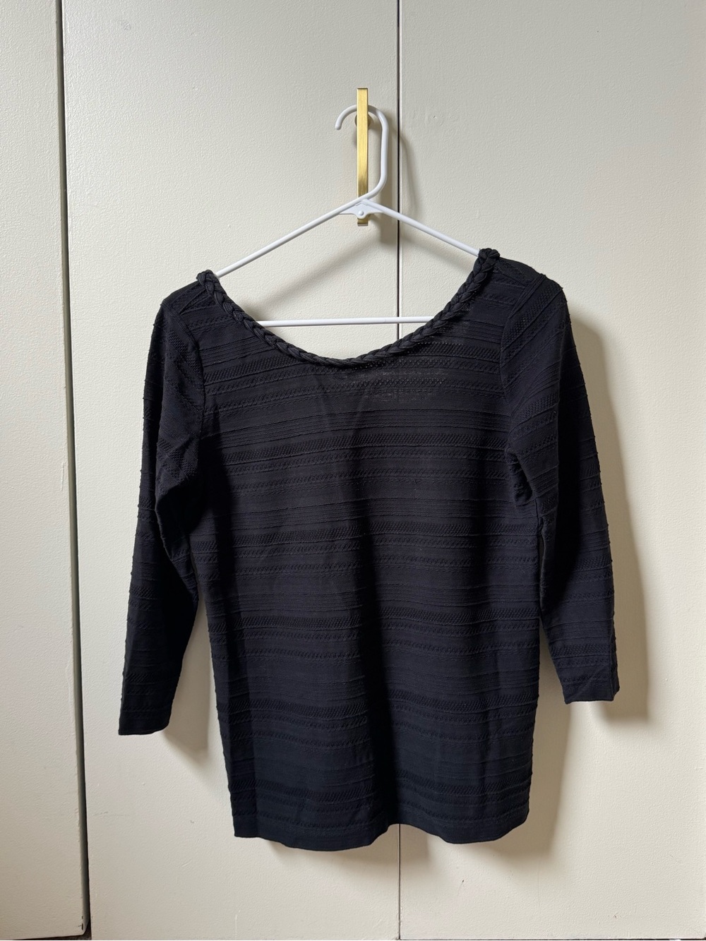 Sezane Black Knit Top